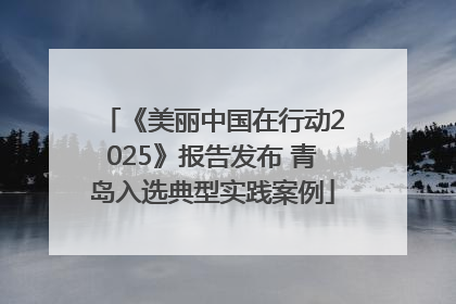 《美丽中国在行动2025》报告发布 青岛入选典型实践案例