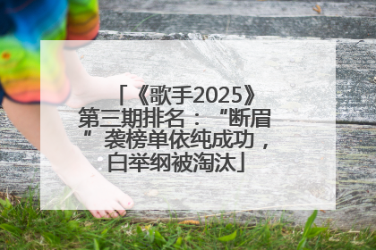 《歌手2025》第三期排名：“断眉”袭榜单依纯成功，白举纲被淘汰