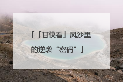 「甘快看」风沙里的逆袭“密码”