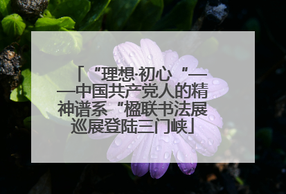 “理想·初心“——中国共产党人的精神谱系“楹联书法展巡展登陆三门峡