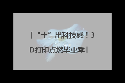 “土”出科技感！3D打印点燃毕业季
