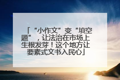 “小作文”变“填空题”，让法治在市场上生根发芽！这个地方让要素式文书入民心