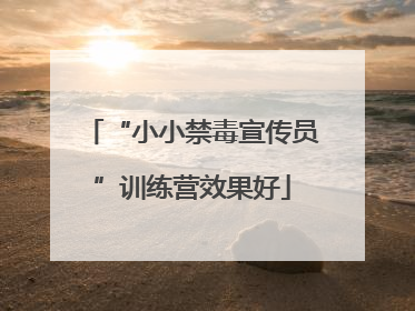 “小小禁毒宣传员”训练营效果好