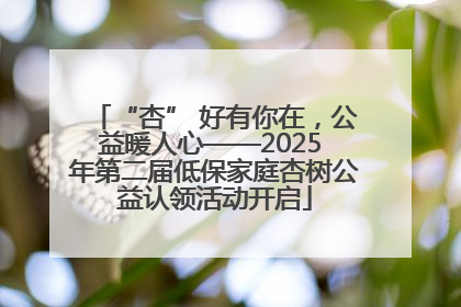“杏” 好有你在，公益暖人心——2025 年第二届低保家庭杏树公益认领活动开启