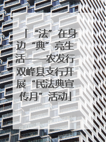 “法”在身边“典”亮生活——农发行双峰县支行开展“民法典宣传月”活动