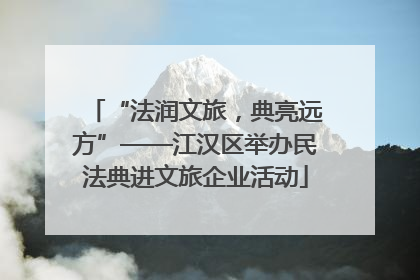 “法润文旅，典亮远方”——江汉区举办民法典进文旅企业活动