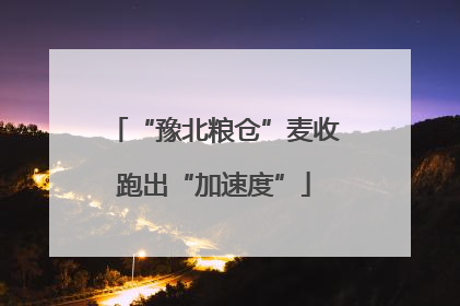 “豫北粮仓”麦收跑出“加速度”