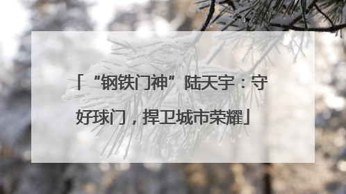 “钢铁门神”陆天宇：守好球门，捍卫城市荣耀