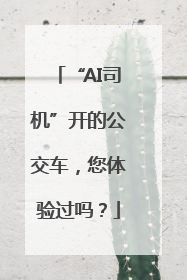 “AI司机”开的公交车，您体验过吗？