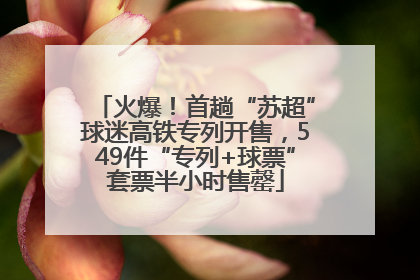 火爆！首趟“苏超”球迷高铁专列开售，549件“专列+球票”套票半小时售罄