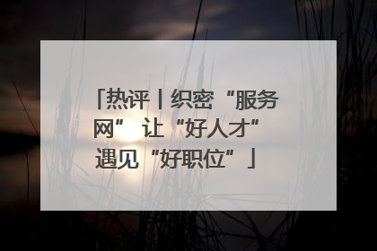 热评丨织密“服务网” 让“好人才”遇见“好职位”