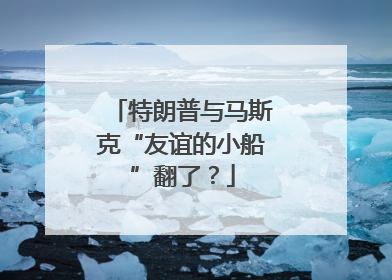 特朗普与马斯克“友谊的小船”翻了？
