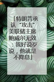 特朗普承认“攻击”美联储主席鲍威尔无效：我好说歹说，他就是不降息
