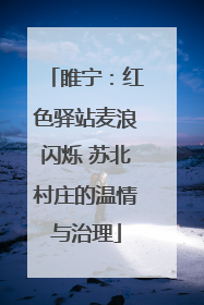 睢宁：红色驿站麦浪闪烁 苏北村庄的温情与治理