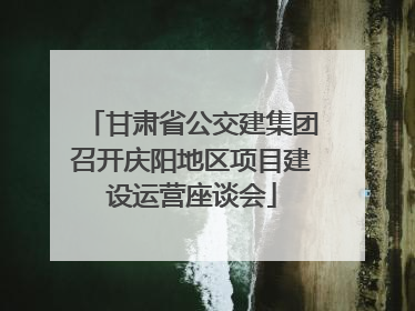 甘肃省公交建集团召开庆阳地区项目建设运营座谈会