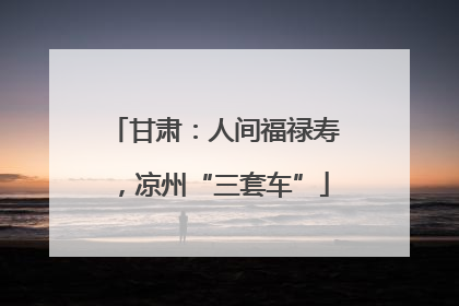 甘肃：人间福禄寿，凉州“三套车”
