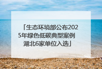 生态环境部公布2025年绿色低碳典型案例 湖北6家单位入选