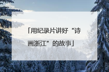 用纪录片讲好“诗画浙江”的故事