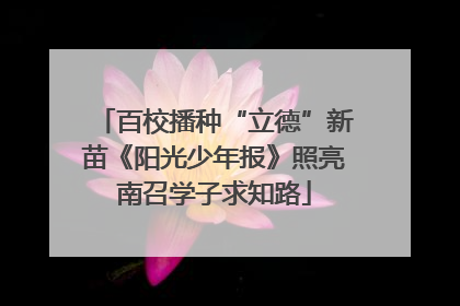 百校播种“立德”新苗《阳光少年报》照亮南召学子求知路