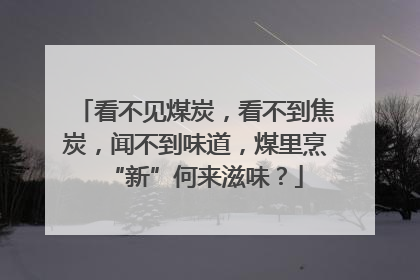看不见煤炭，看不到焦炭，闻不到味道，煤里烹“新”何来滋味？