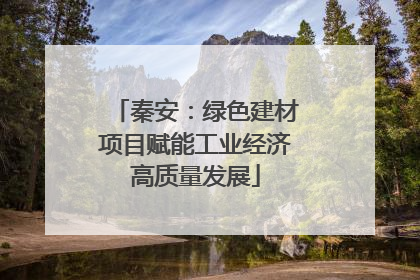 秦安：绿色建材项目赋能工业经济高质量发展