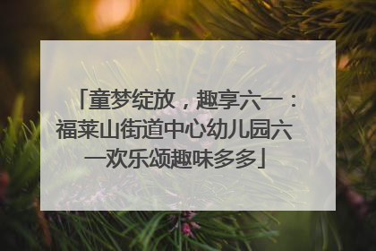 童梦绽放，趣享六一：福莱山街道中心幼儿园六一欢乐颂趣味多多