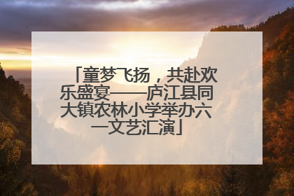 童梦飞扬，共赴欢乐盛宴——庐江县同大镇农林小学举办六一文艺汇演