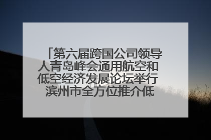 第六届跨国公司领导人青岛峰会通用航空和低空经济发展论坛举行 滨州市全方位推介低空经济发展优势
