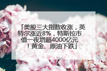 美股三大指数收涨，英特尔涨近8%，特斯拉市值一夜增超4000亿元！黄金、原油下跌