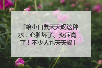 给小白鼠天天喝这种水：心脏坏了、炎症高了！不少人也天天喝