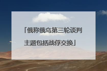 俄称俄乌第三轮谈判主题包括战俘交换