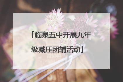 临泉五中开展九年级减压团辅活动