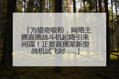 为猎奇吸粉，网络主播直播战斗机起降引来间谍！正要直播某新型战机试飞时……