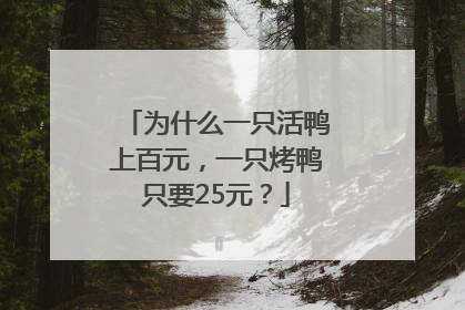 为什么一只活鸭上百元，一只烤鸭只要25元？