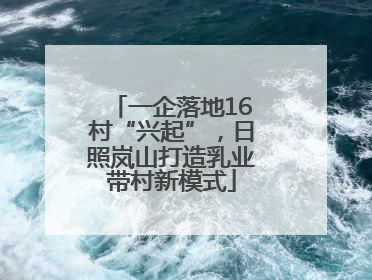 一企落地16村“兴起”，日照岚山打造乳业带村新模式
