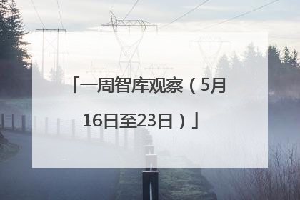 一周智库观察（5月16日至23日）