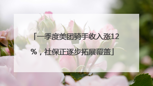 一季度美团骑手收入涨12%，社保正逐步拓展覆盖
