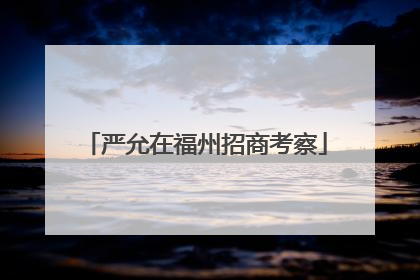 严允在福州招商考察