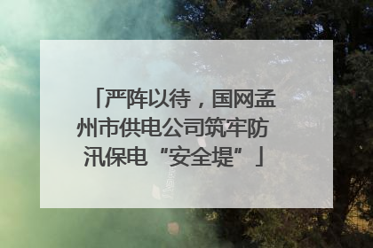 严阵以待，国网孟州市供电公司筑牢防汛保电“安全堤”