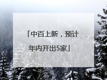 中百上新，预计年内开出5家