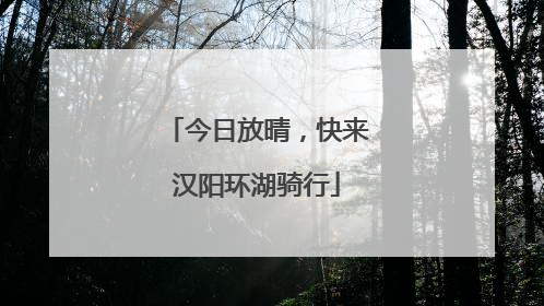 今日放晴，快来汉阳环湖骑行