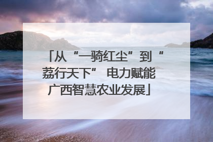 从“一骑红尘”到“荔行天下” 电力赋能广西智慧农业发展