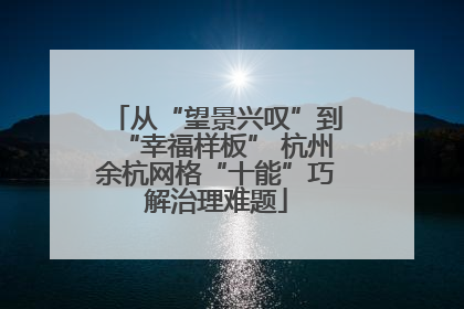 从“望景兴叹”到“幸福样板” 杭州余杭网格“十能”巧解治理难题