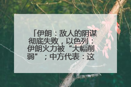 伊朗：敌人的阴谋彻底失败，以色列：伊朗火力被“大幅削弱”；中方代表：这次不能再有欺骗