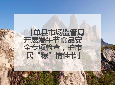 单县市场监管局开展端午节食品安全专项检查，护市民“粽”情佳节
