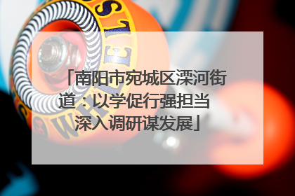 南阳市宛城区溧河街道：以学促行强担当 深入调研谋发展