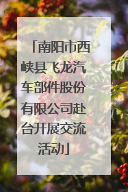 南阳市西峡县飞龙汽车部件股份有限公司赴台开展交流活动