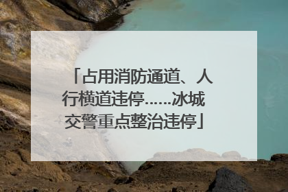 占用消防通道、人行横道违停……冰城交警重点整治违停