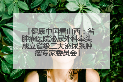 健康中国看山西：省肿瘤医院泌尿外科牵头成立省级三大泌尿系肿瘤专家委员会