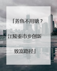 养鱼不用塘？江陵秦市乡创新致富路径